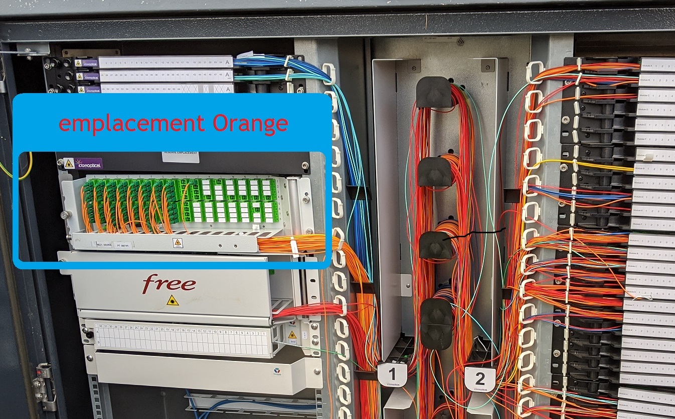 intérieur armoire fibre pm point mutualisation