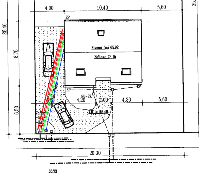 réseau télécom sur plan parcelle